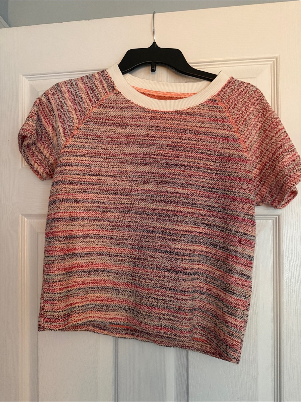 Madewell Pink Multi Short-Sleeve Striped Knit Tee